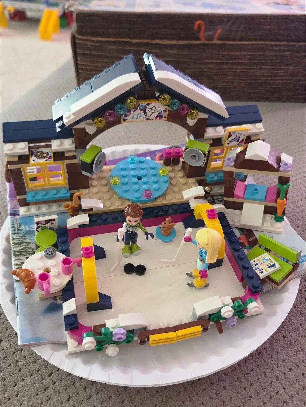 LEGO Friends Snow Resort Ice Rink 97% complete includes mini figures, instructio